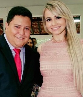 Prefeito Mauricio Fernandes e a empresária Rosi Lopes, na época que ainda eram marido e mulher...