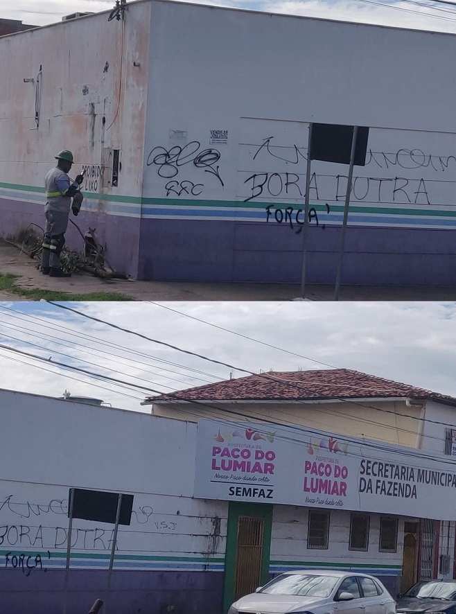 Momento que o funcionário da Equatorial/Cemar corta a energia da Semfaz de Paço...