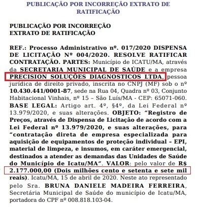 Contrato entre a prefeitura e a empresa alvo da PF...