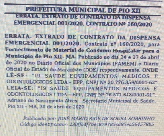 Extrato do contrato...