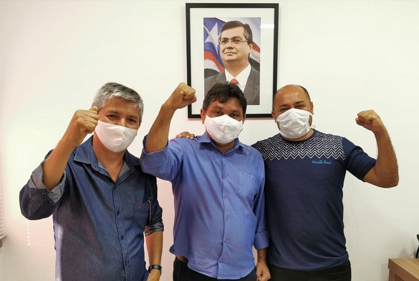 Eudes Barros, Márcio Jerry e Márcio Greik durante encontro nesta quarta-feira (03).