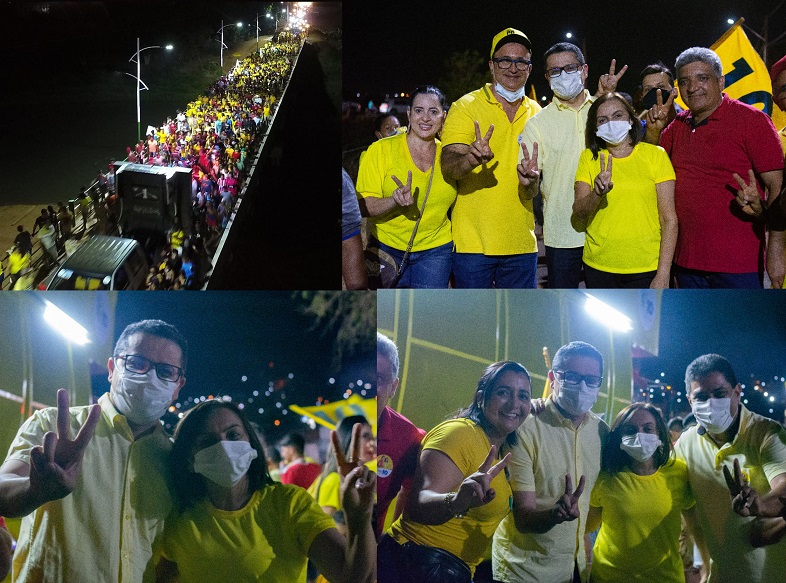 Imagens da participação de Carlos Lula no ato político de largada da prefeita Valmira, em Colinas...