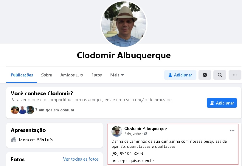 – Nas redes sociais, Clodomir fala dos ‘caminhos’ de uma campanha com o Prever