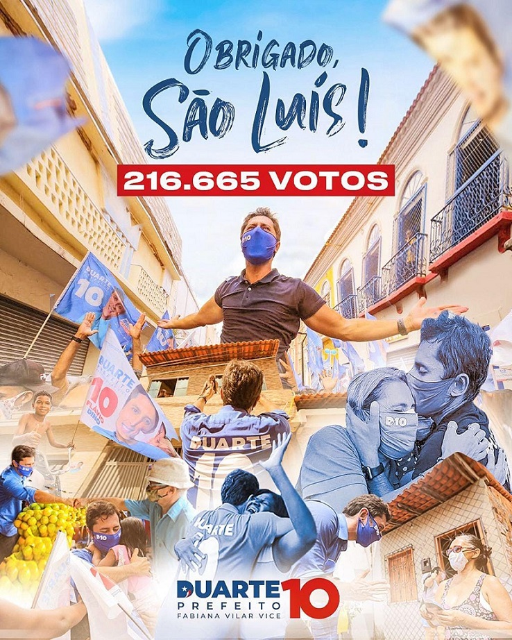 Duarte Júnior agradeceu os votos por meio dessas imagens...