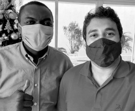 Batista e Osmar durante uma das tantas reuniões...