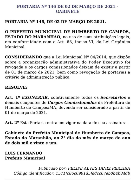 Documento foi publicado no Diário Oficial...