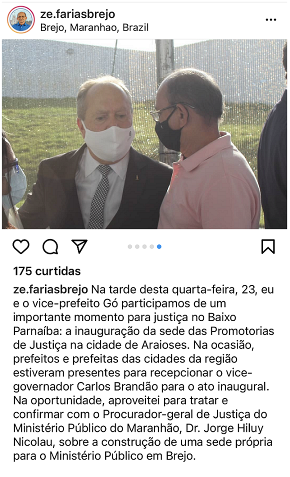 Prefeito algo da PF publicou foto com o Procurador-Geral de Justiça e fez o anúncio...