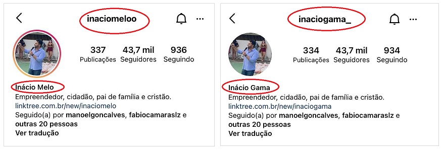 Nas redes sociais do marido de Eliziane a mudança já foi feita...