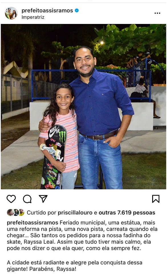 Publicação do prefeito veio por meio das redes sociais...