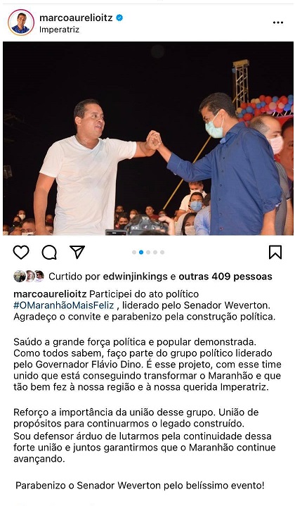 Deputado fez "retirada" de apoio por meio das redes sociais...