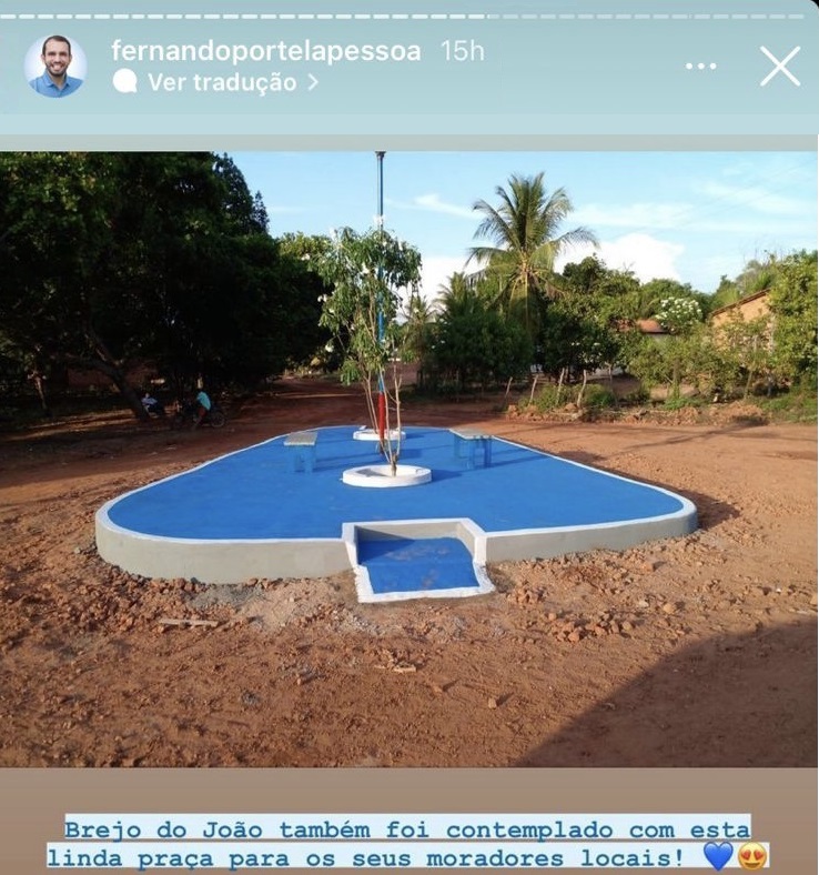 Praça que o prefeito Fernando Pessoa alardeia, na verdade, é uma pequena calçadinha...