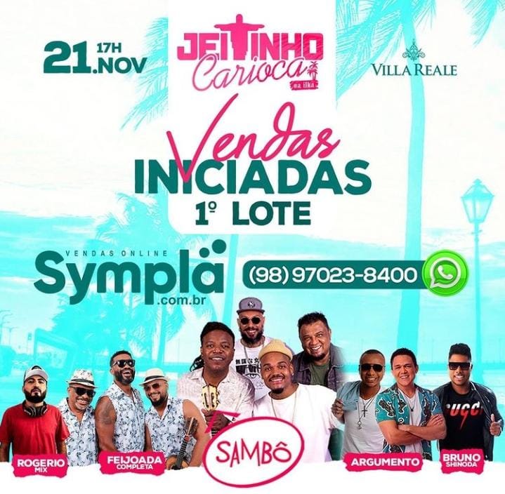 Jeitinho Carioca: a festa que é grande sucesso vai invadir São Luís neste domingo (19)
