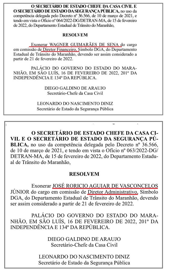 Membros do PDT começaram a ser exonerados do Detran-MA...
