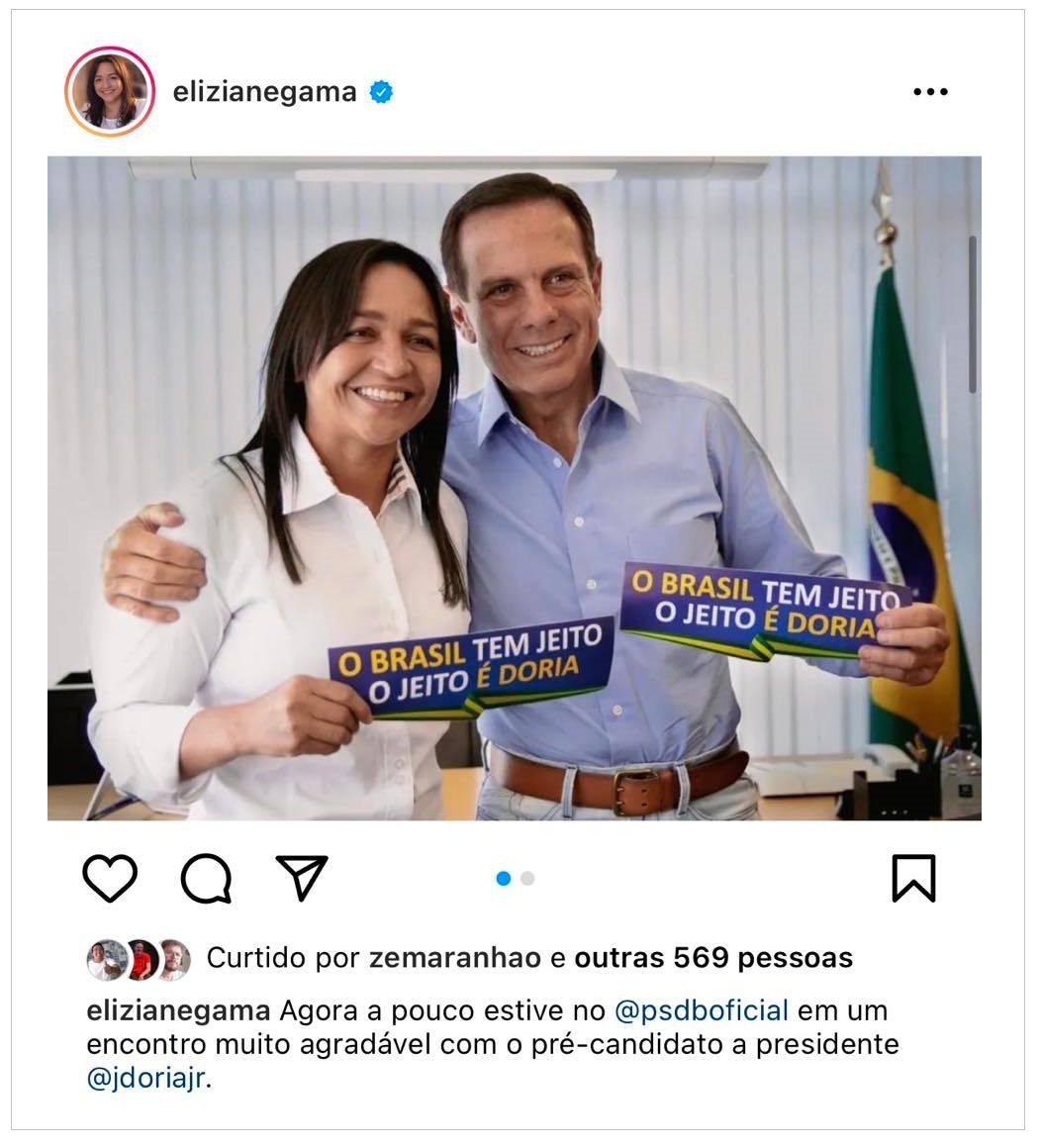 Senadora exibe slogan de pré-campanha de João Dória que concorrerá a presidência do Brasil...