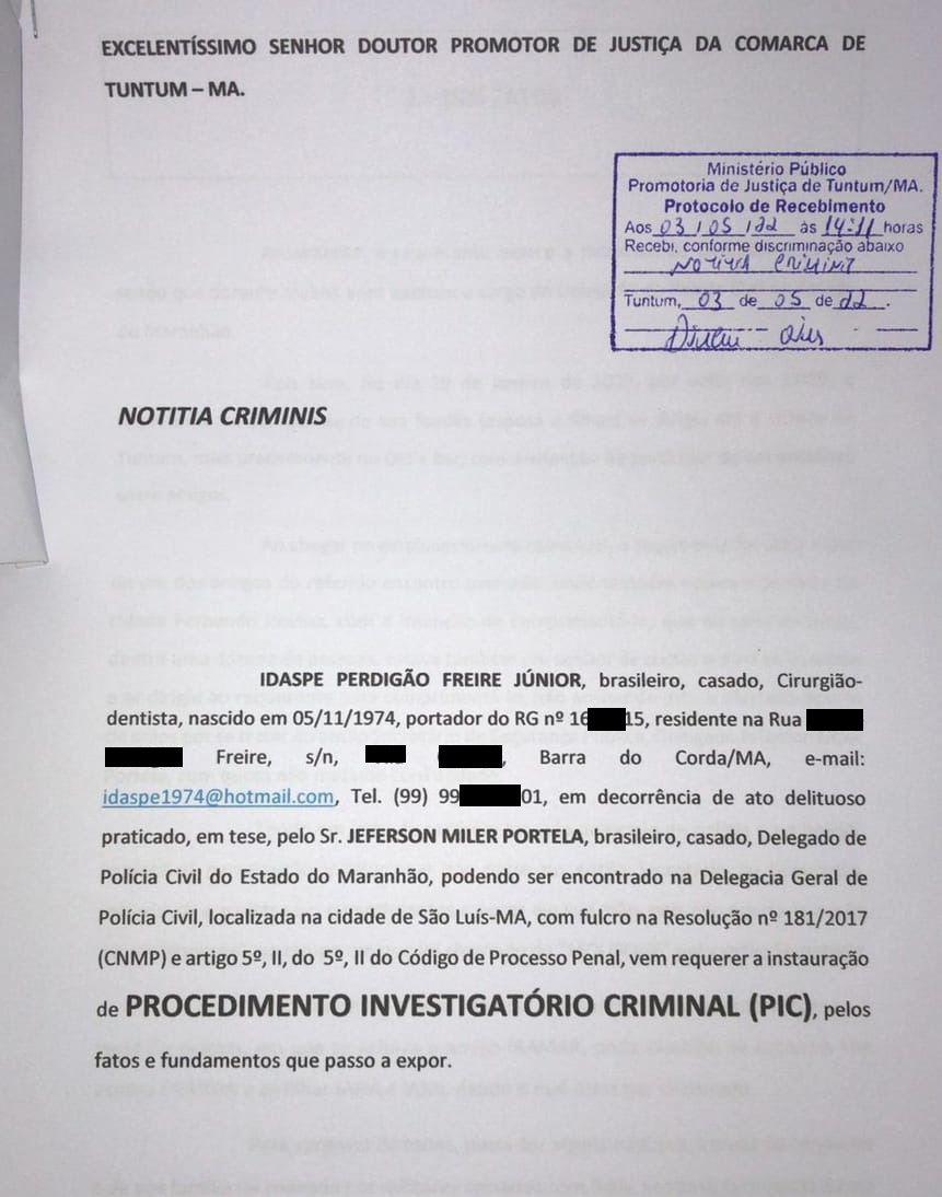 Sereno e tranquilo, porém argumentando os instrumentos da legalidade, Idaspe Perdigão não aceitou de hipótese alguma a revista dos policiais, que reconhecendo a ilegalidade do ato declinaram da revista. Mas mesmo assim a situação não passou despercebida, já que o local estava lotado de frequentadores, que assistiam o constrangimento e o humilhante momento que passou o ex-delegado e sua família.