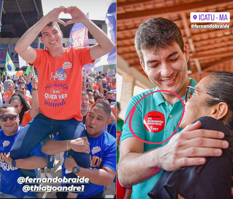 Irmão do prefeito usa adesivo de Weverton num dia e de Lahésio no outro...