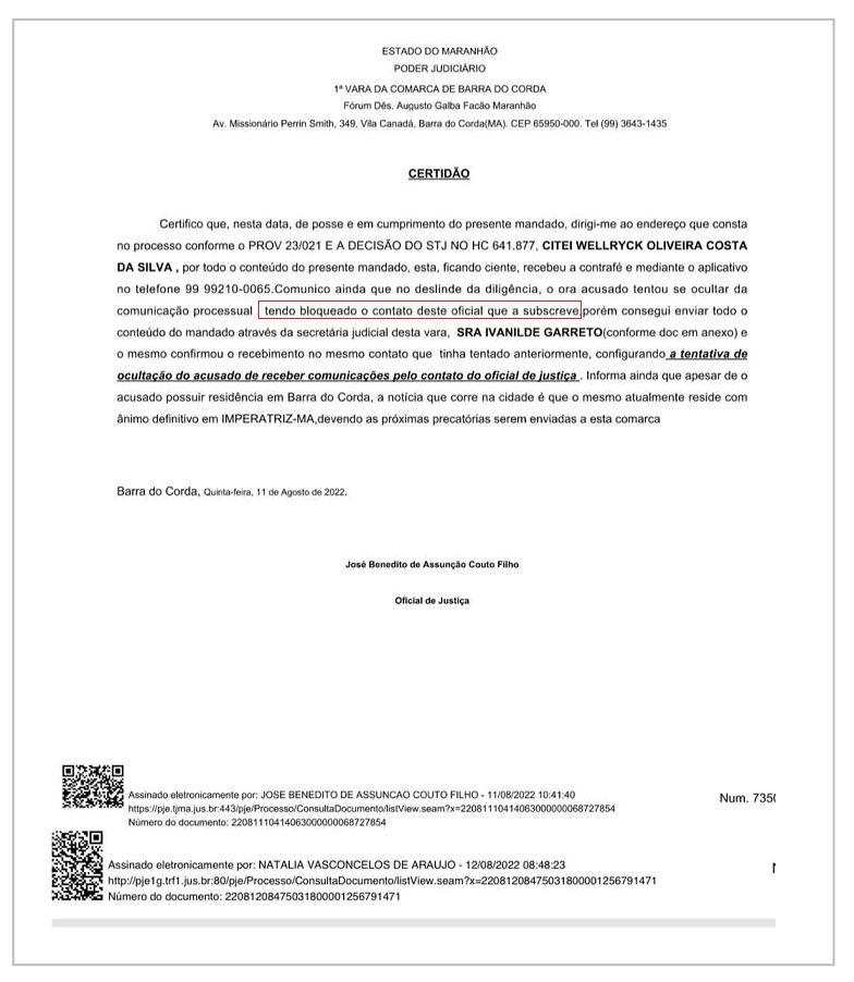 Oficial de justiça informou na certidão que foi bloqueado pelo ex-prefeito...