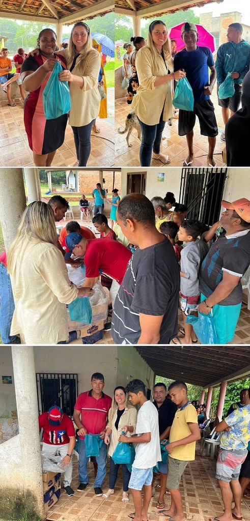 Ex-prefeita Talita também participou da entrega de peixes ao povo de Raposa...