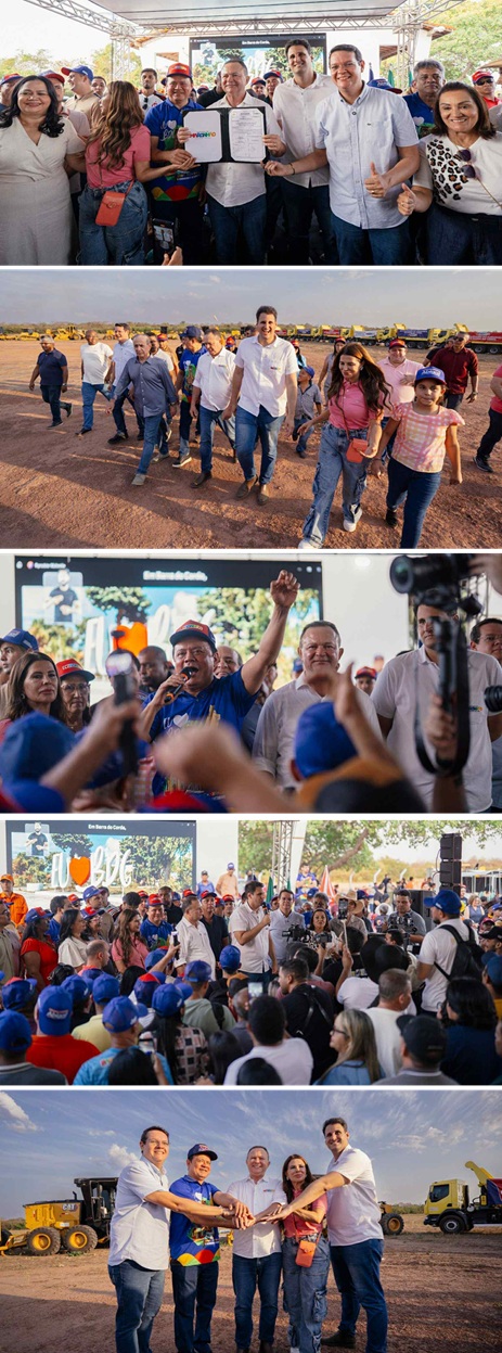 Imagens do ato de lançamento da obra do aeroporto de Barra do Corda.