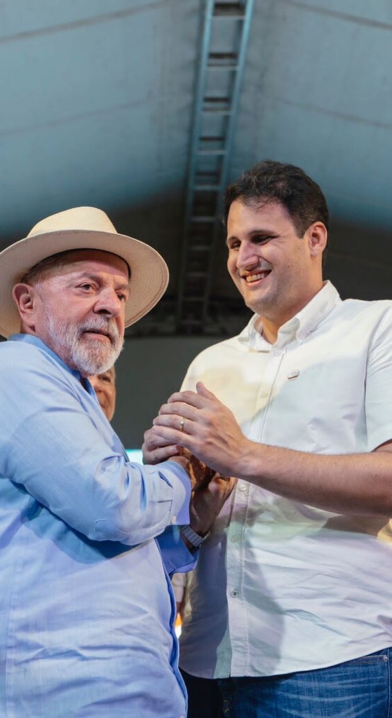 Lula e Orleans Brandão durante o evento em Imperatriz.
