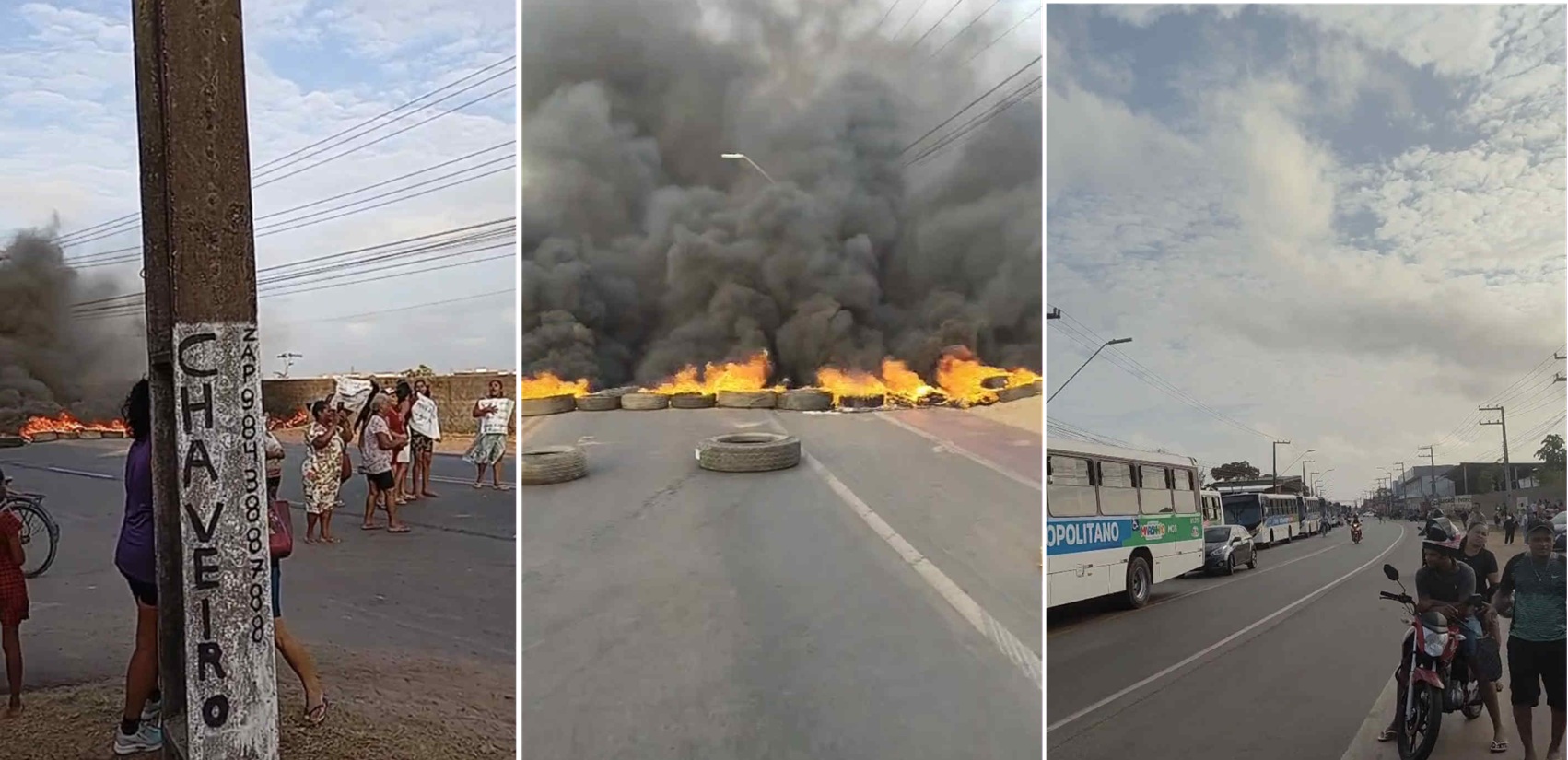 Protesto por falta de infraestrutura bloqueia MA-203 nos dois sentidos no município de Raposa.
