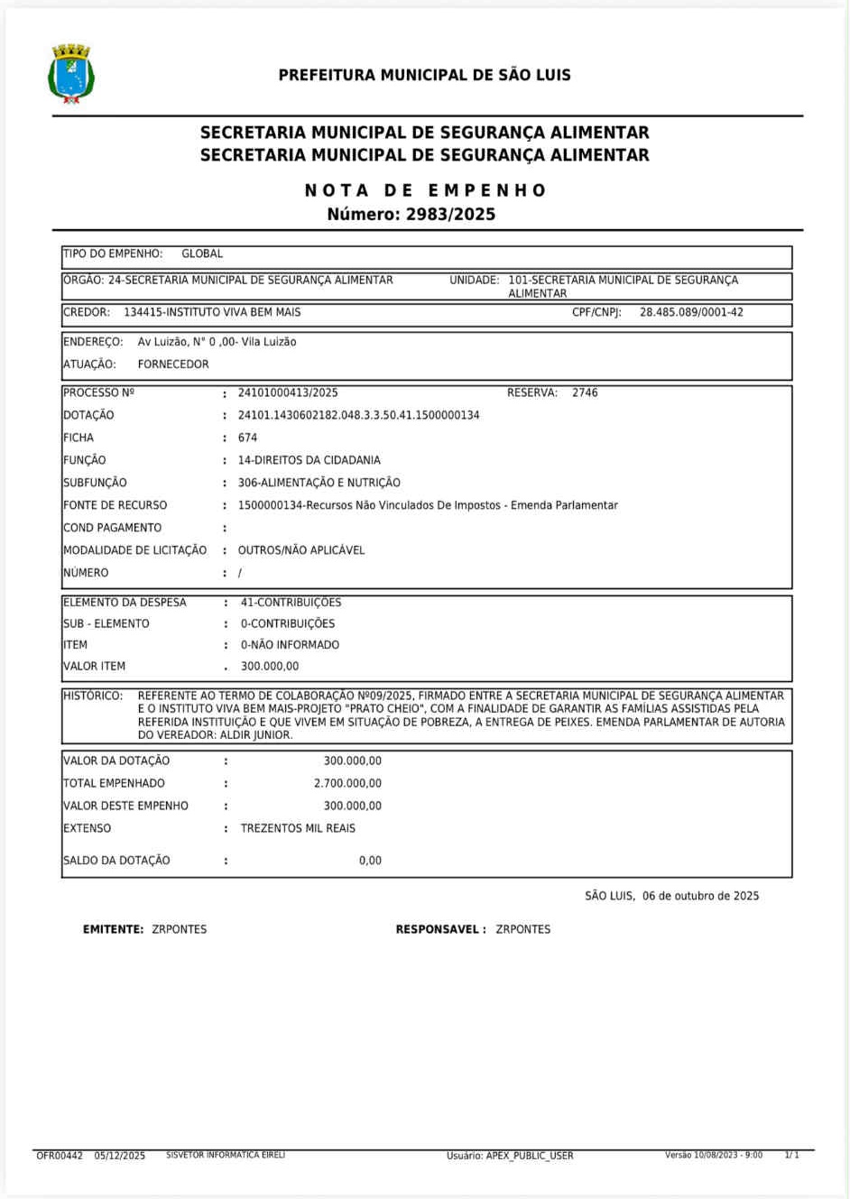 Pagamento da emenda do vereador Aldir ocorreu horas após elogios a Braide nas redes sociais.