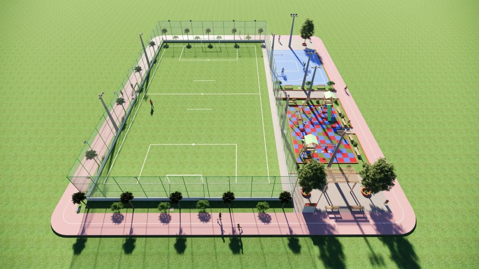 Imagens do projeto do "Espaço Esportivo Comunitário, que o município de Raposa ganhou por iniciativa de André Fufuca.