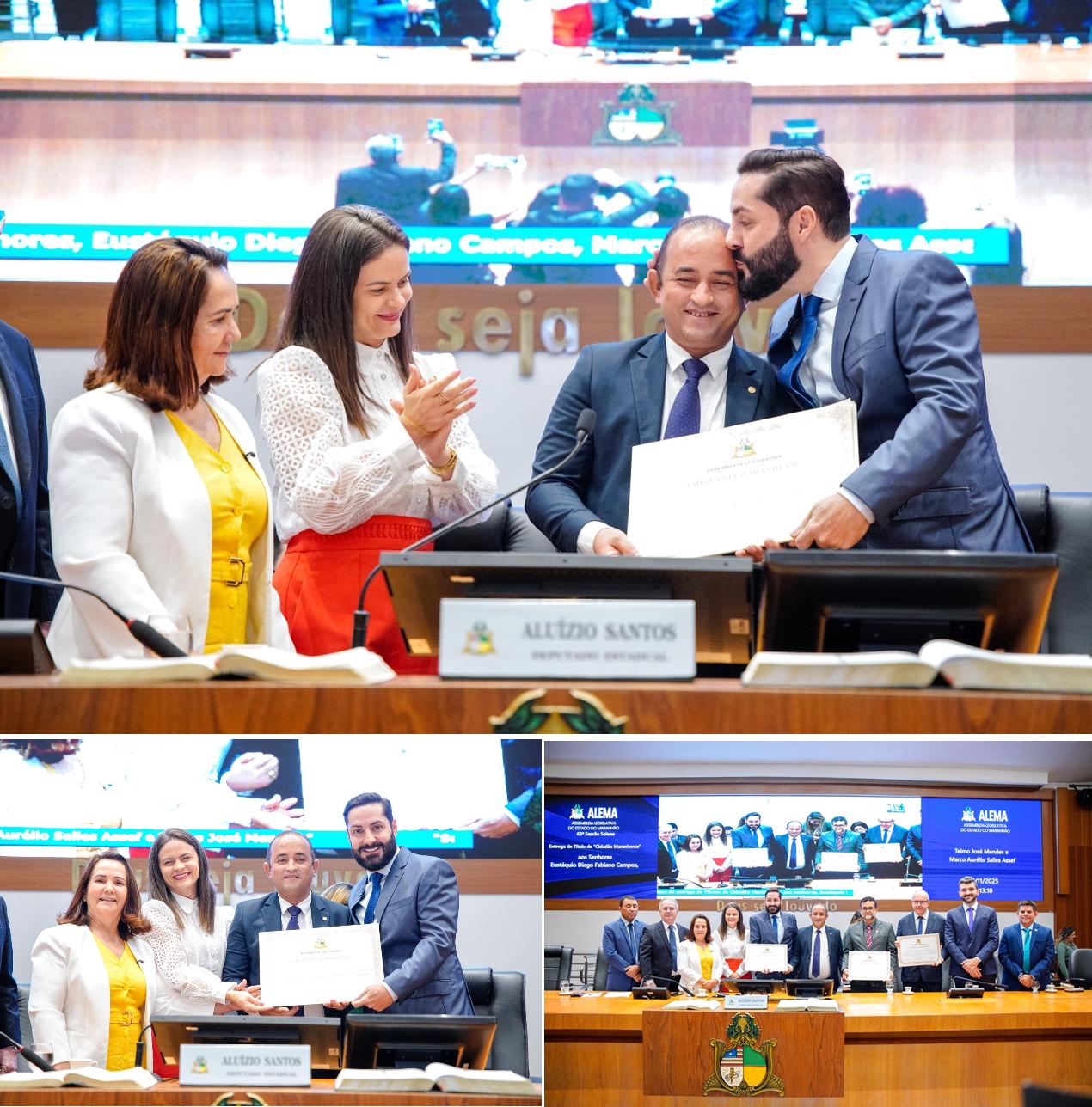 Preso na operação de Turilândia beijou careca de Deputado após receber título de ‘Título de Cidadão Maranhense’
