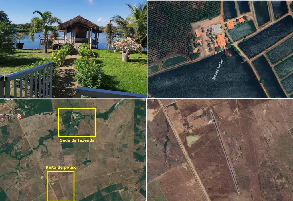  A propriedade fica em Matões do Norte, município no interior do Maranhão. Logo ao lado do imóvel, o parlamentar construiu uma pista de pouso e mandou perfurar 25 poços que alcançam o lençol freático.
