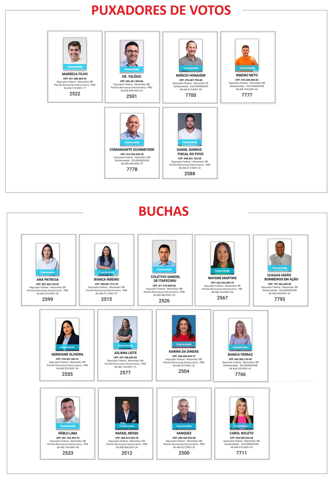 Relação dos candidatos a deputados federais do PL nestas eleições…
