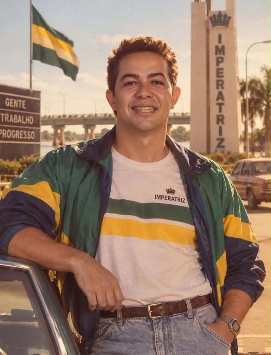 Rildo Amaral, prefeito de Imperatriz, na trend dos anos 80 publicada em suas redes sociais.